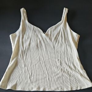 H&M Cream Ribbed Tank Top